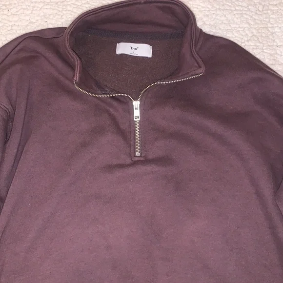 SOLD TNA Plum Quarter Zip Sweatshirt - Picture 3 of 4
